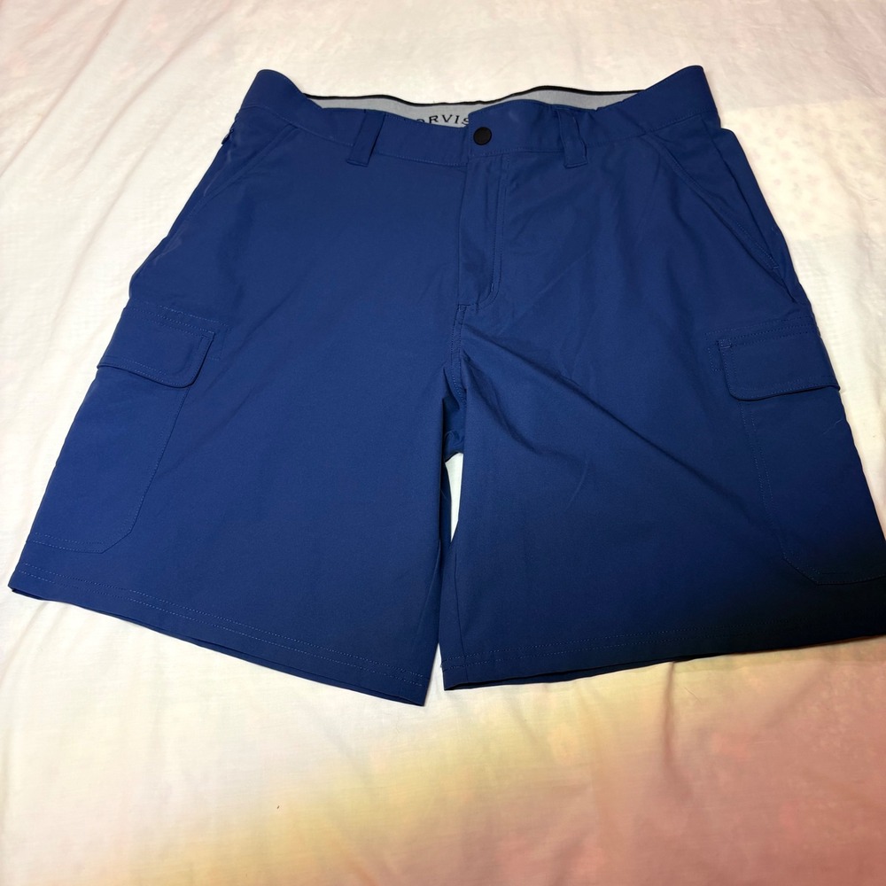 Orvis Mens Navy Blue Cargo Shorts Size 36 Performance Quick‎ Dry Hiking Outdoor